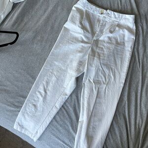 White straight leg pants
